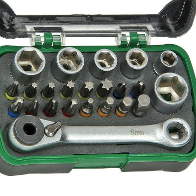 Coffret 24 Embouts 1/4" Avec Clé À Cliquet
