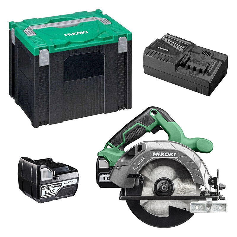 Scie Circulaire Ø165 Cap.57 - 18V 5Ah Compact - Hitcase Iv