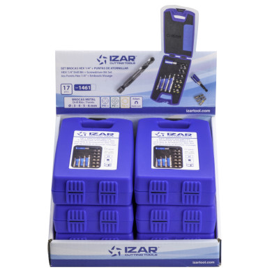 Jeu Mix - 1461 - Expo Box-Pallet 6 Sets Brocas Hexagonales Metal + Puntas Atorni