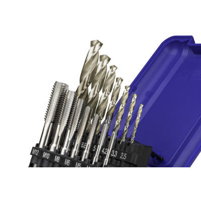 Taraud Droit HSS Iso 529 (M) - 3039 - Set + Broca 1015 Zirkon