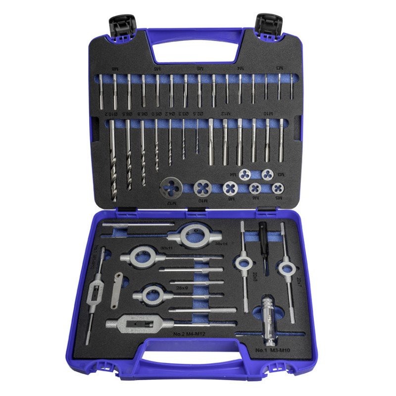 Jeu Tarauds-Filieres À Main - 3406 - M3-M12 + Combi (Mod. 2) 45 Pcs.