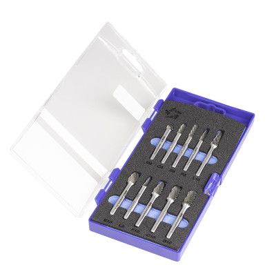 Jeu Fraises Limes Rotatives Carbure - 9201 - Set 10 Pcs (L-F-B-C-E/D)