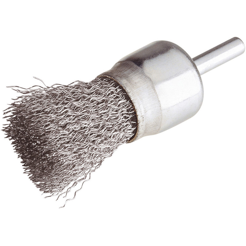 Brosse Pinceau Sur Tige 6Mm D.25 Fils Ondules Inox