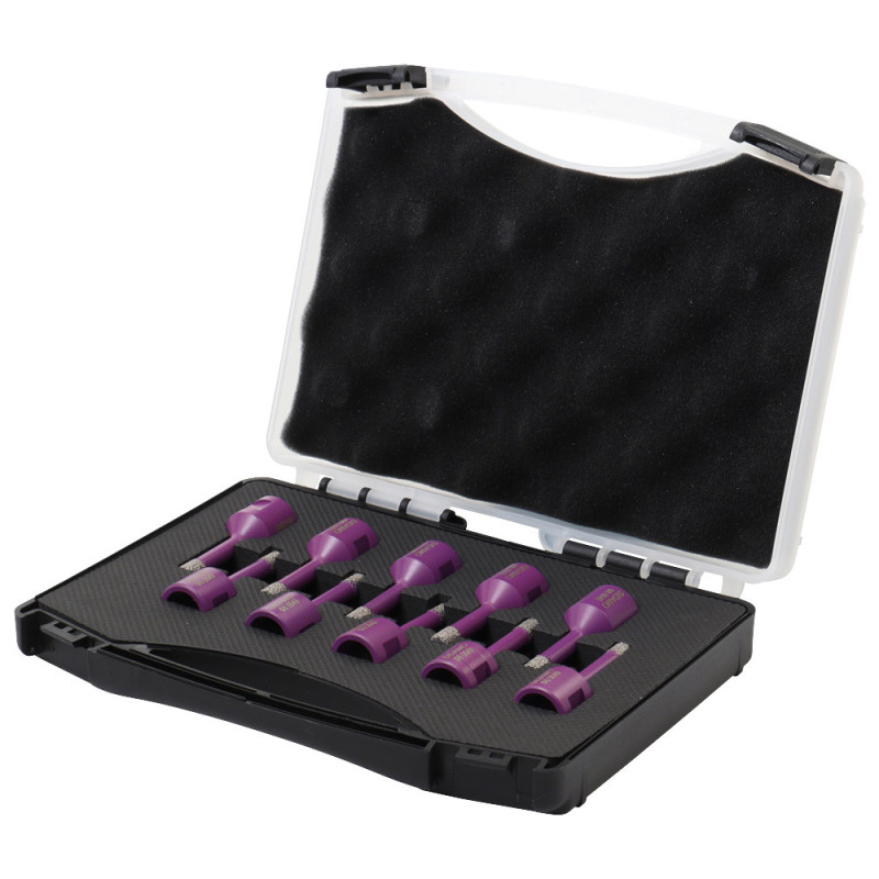 Coffret De 10 Trepans Diamant A Sec M14 D.8