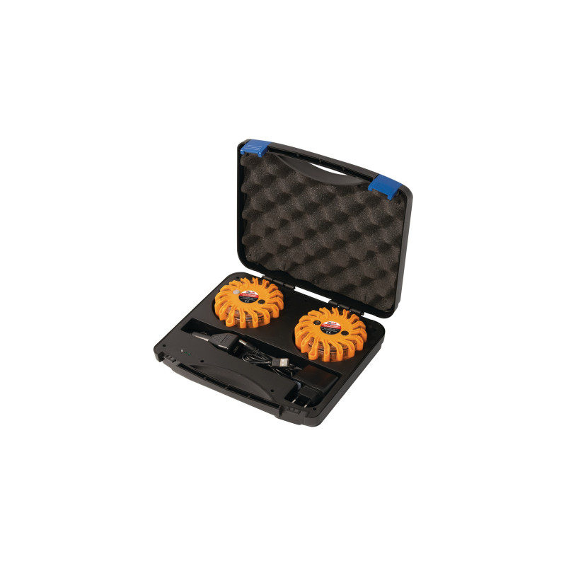 Balises LED (Valise 2 Pcs) Rechargeables + Magnetiques