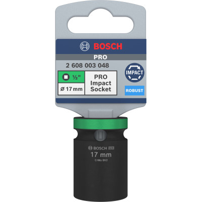 Pro Impact Socket, 1/2", 17 mm, Standard
