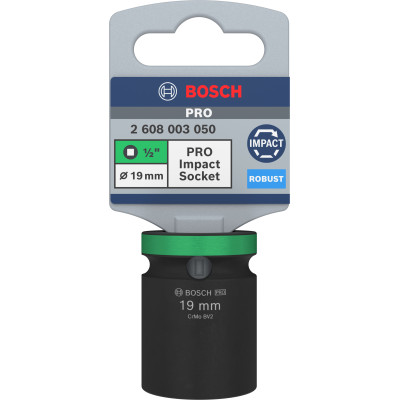Pro Impact Socket, 1/2", 19 mm, Standard