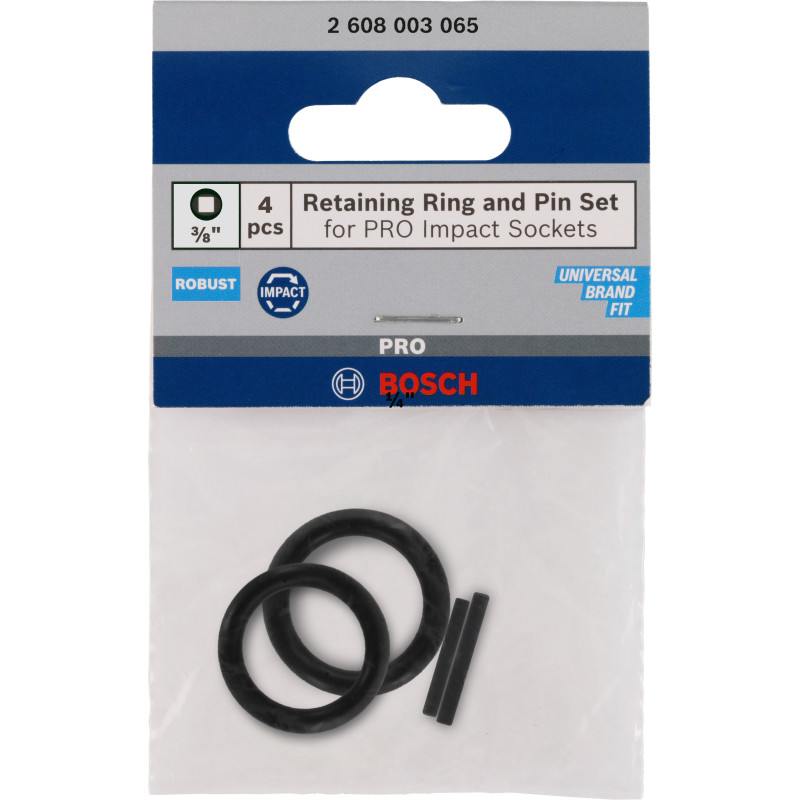 Retaining Ring And Pin Set For Pro Impact Socket, 3/8", 4 Pces