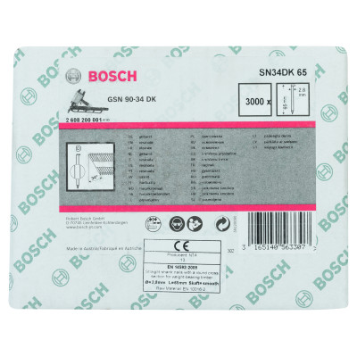 Clou En Bande Tête D Sn34Dk 65 2,8 mm, 65 mm, Métallique, Lisse Brillants