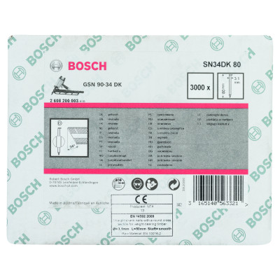 Clou En Bande Tête D Sn34Dk 80 3,1 mm, 80 mm, Métallique, Lisse Brillants