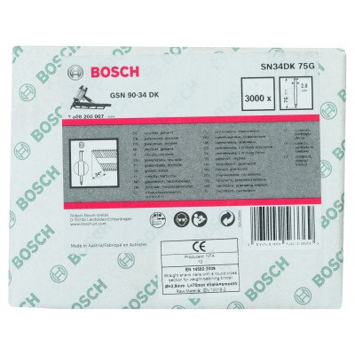 Clou En Bande Tête D Sn34Dk 75G 2,8 mm, 75 mm, Galvanisé, Lisse Galvanisés