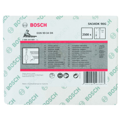 Clou En Bande Tête D Sn34Dk 90G 3,1 mm, 90 mm, Galvanisé, Lisse Galvanisés