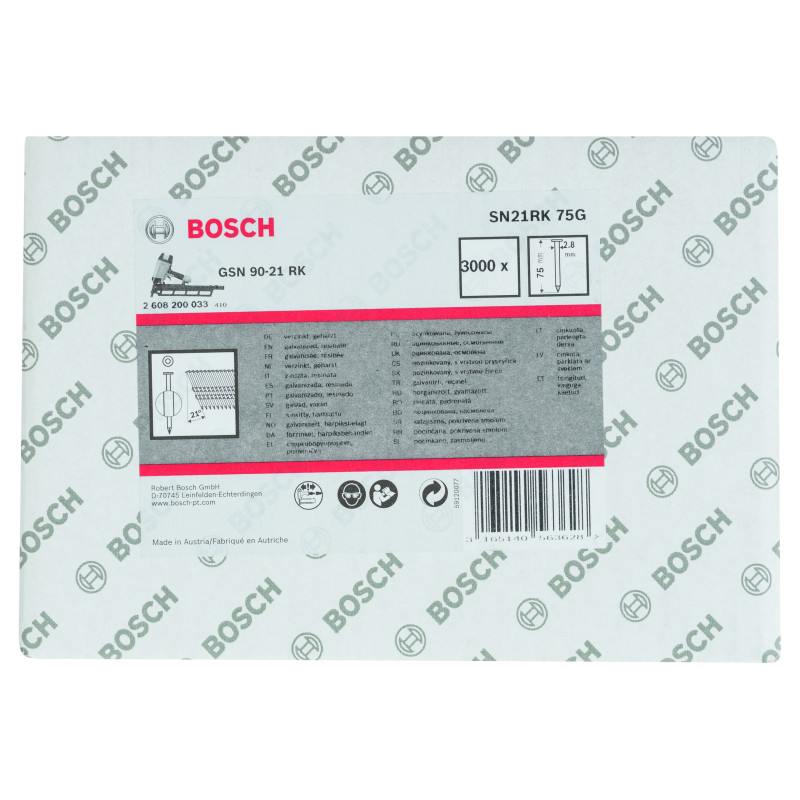 Clou En Bande Tête Ronde Sn21Rk 75G 2,8 mm, 75 mm, Galvanisé, Lisse Galvanisés