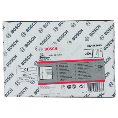 Clou En Bande Tête Ronde Sn21Rk 90Rg 3,1 mm, 90 mm, Galvanisé, Rainuré Galvanisé