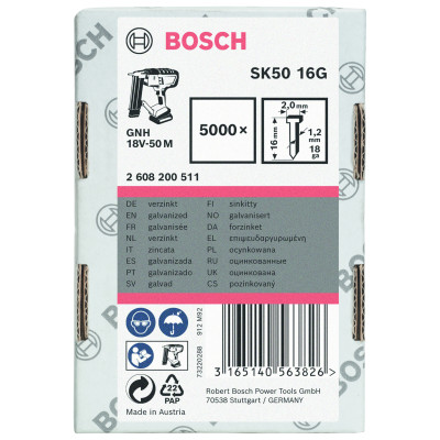 Pointe À Tête Fraisée Sk50 16G 1,2 mm, 16 mm, Galvanisé Version Galvanisée