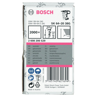 Pointe À Tête Fraisée Sk64 20G 38 mm, Galvanisés Version Galvanisée