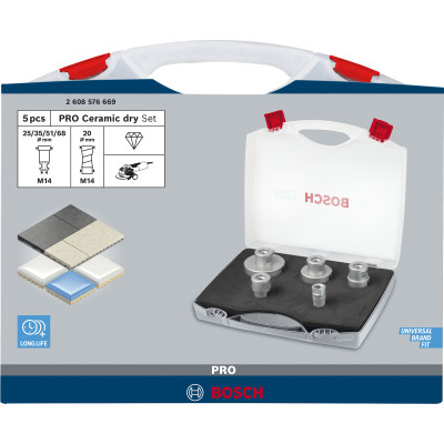 Coffret De Couronnes De Forage Pro Ceramic Dry X-Lock, 68 51 35 25 20 X 33 M