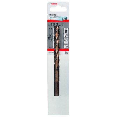 Forets À Métaux Rectifiés HSS-CO, Din 338 10,2 X 87 X 133 mm Pack De 1