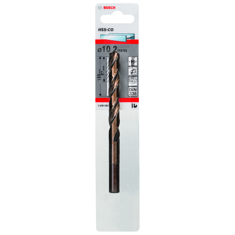 Forets À Métaux Rectifiés HSS-CO, Din 338 10,2 X 87 X 133 mm Pack De 1