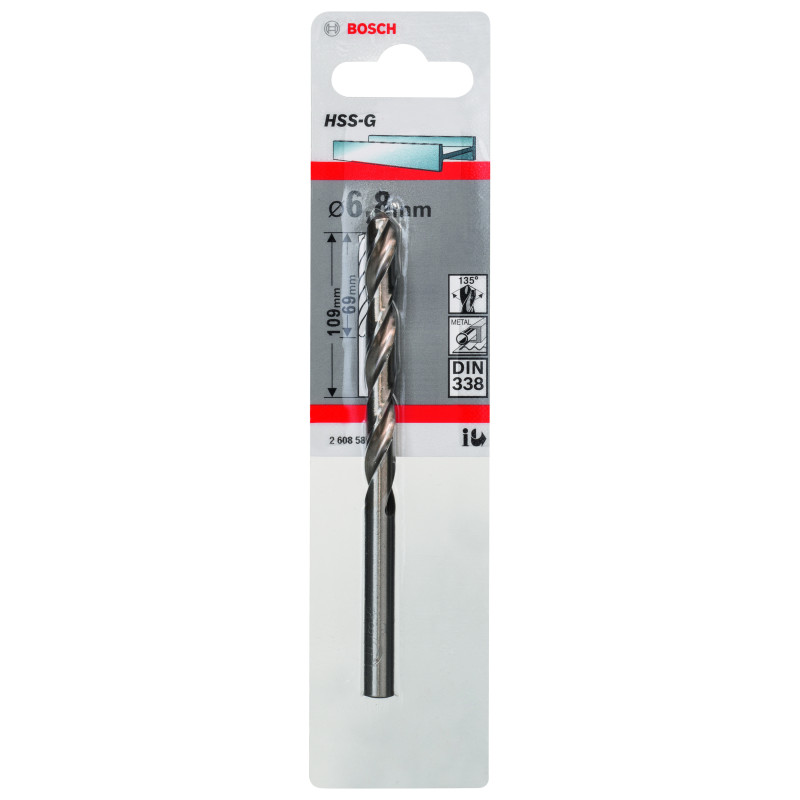 Forets À Métaux Rectifiés HSS-G, Din 338 6,8 X 69 X 109 mm Pack De 1