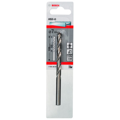 Forets À Métaux Rectifiés HSS-G, Din 338 7 X 69 X 109 mm Pack De 1