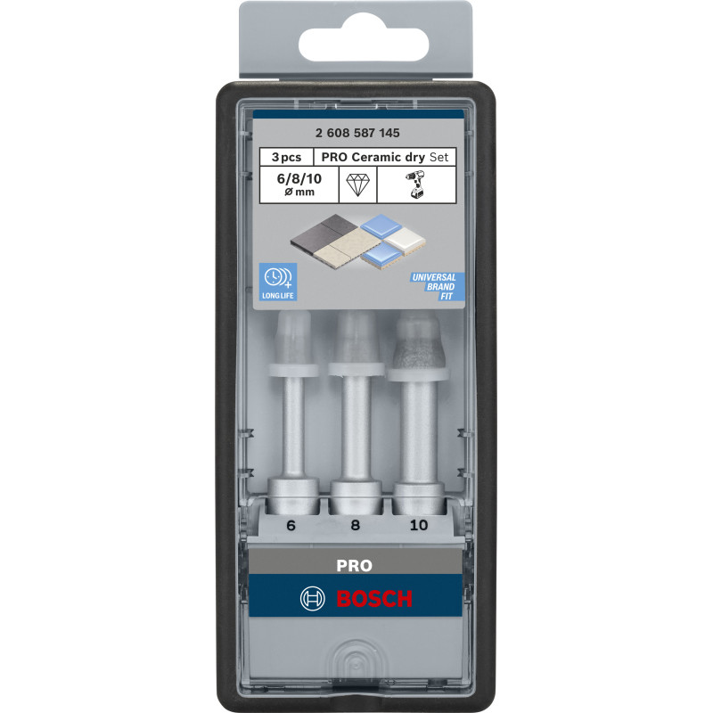 Coffret De Forets Pro Ceramic Dry, 6 8 10X33 mm Conçu Pour Percer Les Carreau