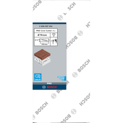 Pro Core Cutter Dry, 78 X 150 mm, G 1/2 Pouce Conçues Pour Le Forage À Sec Dans