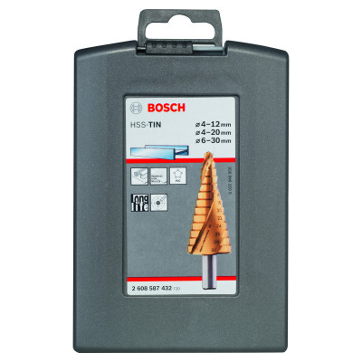 Fraises Étagées HSS-Tin, Assortiment De 3 Pièces 4-12 4-20 6-30 mm