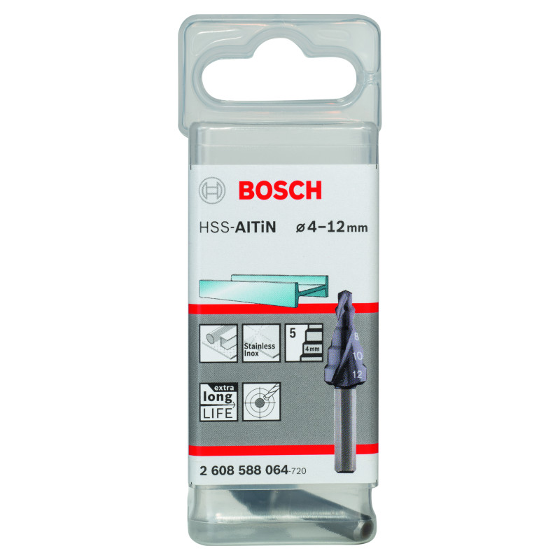 Fraise Étagée HSS-Altin 4 - 12 mm, 6,0 mm, 50 mm 5 Étages Ø 4-6-8-10-12 mm