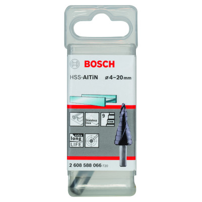 Fraise Étagée HSS-Altin 4 - 20 mm, 8,0 mm, 70,5 mm 9 Étages Ø 4-6-8-10-12-14-16-