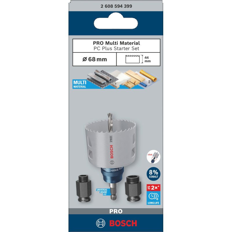 Scie Trépan Pro Multi Material Pc Plus, 68 mm, Kit De Démarrage