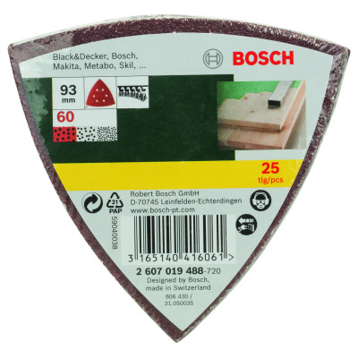 Set De 25 Feuilles Abrasives Pour Ponceuse Delta, Grain 60 G 60