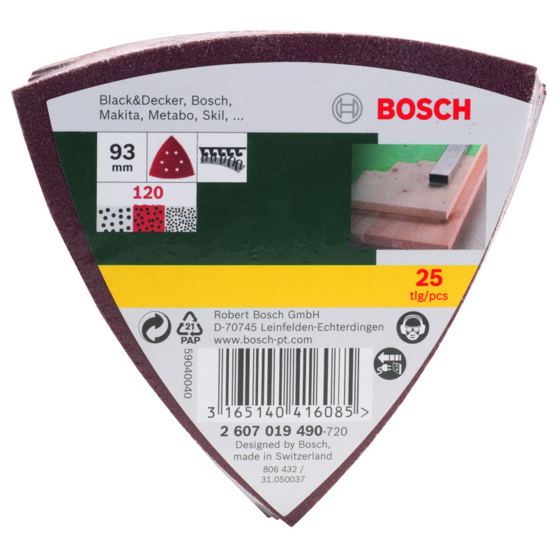 Set De 25 Feuilles Abrasives Pour Ponceuse Delta, Grain 120 G 120