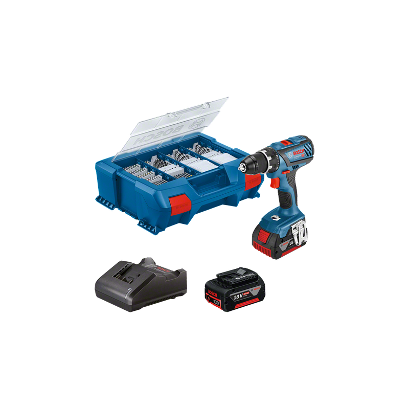 Perceuse Visseuse Gsr 18V-28 2 Batteries 4,0Ah + Gal 18V-20 + 82 Acc  L-Case Pic