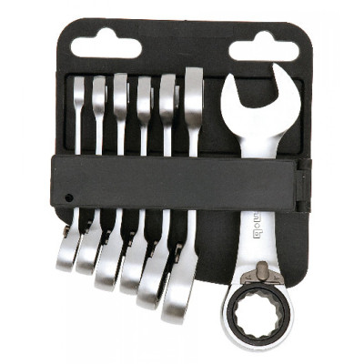 Jeu 7 Cles Mixte A Cliquet Courtes 8 A 19 mm