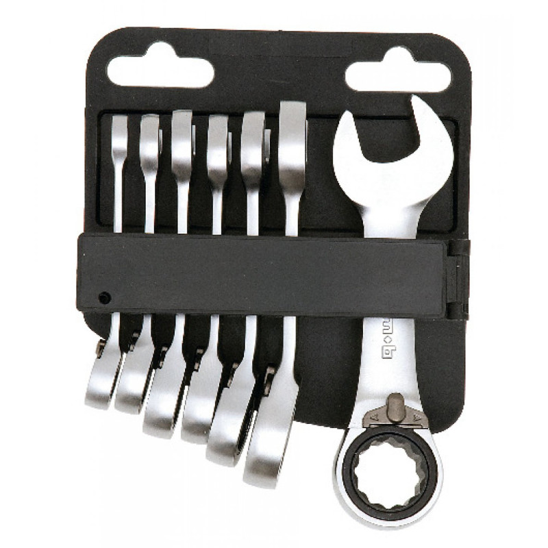 Jeu 7 Cles Mixte A Cliquet Courtes 8 A 19 mm