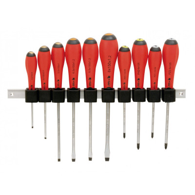 Jeu 10 Tournevis 6 Fente+2 Ph+2 Pz / Reglette