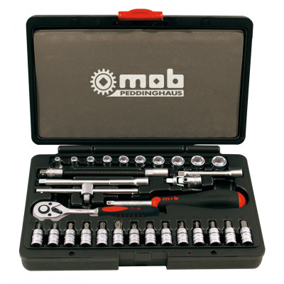 Coffret Plast.Douilles 6 Pans 1/4 31 Pcs