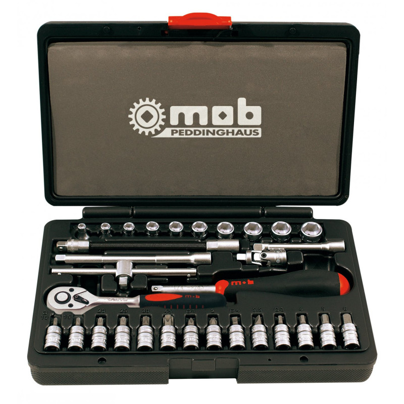 Coffret Plast.Douilles 6 Pans 1/4 31 Pcs