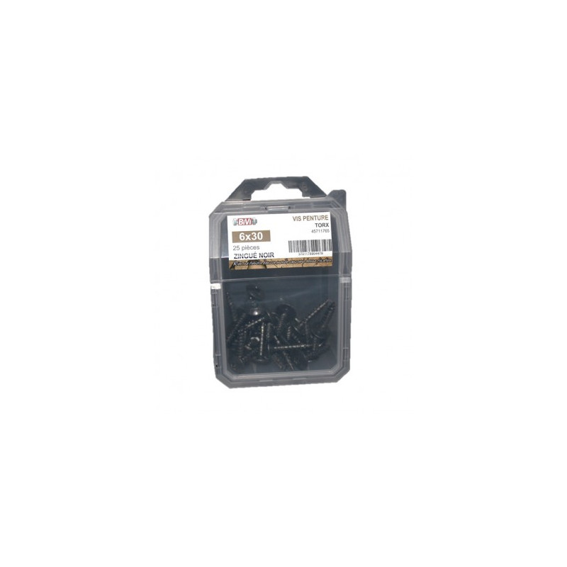 Coque De 25 Vis Pent Torx 6X30 Zing Noir - LENNIE | Réf: 7537-6-30