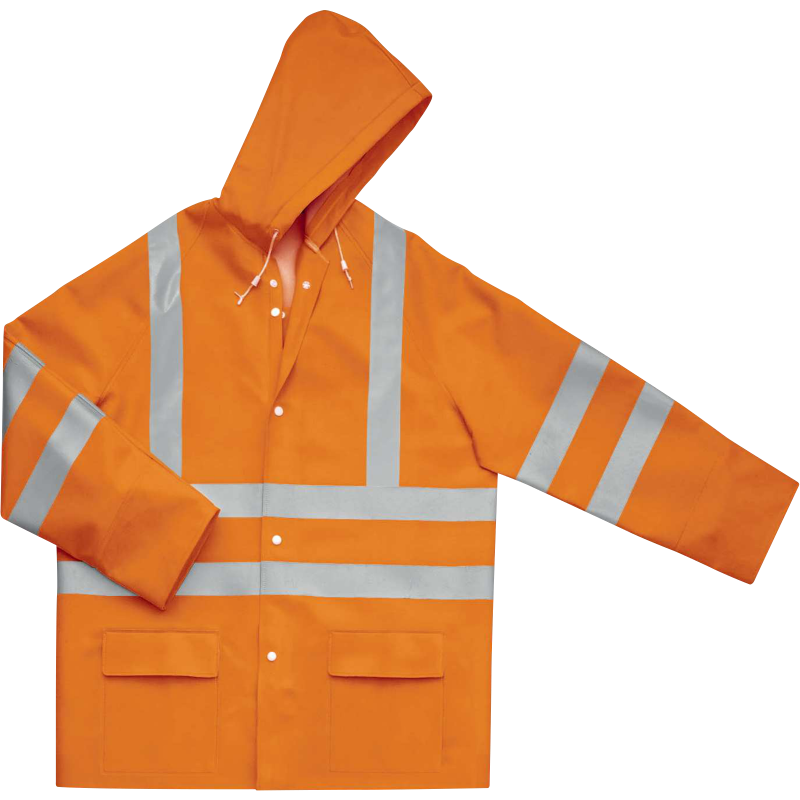 Veste Imperméable Haute Visibilité - Support 100% Polyester Enduit Polyuréthane