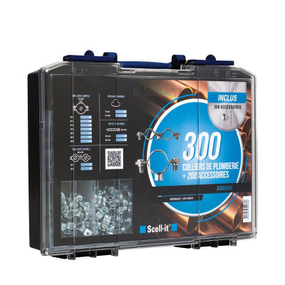 Coffret 300 Colliers Plomberie 1Pcs - SCELL-IT | Réf: COF-SANCS