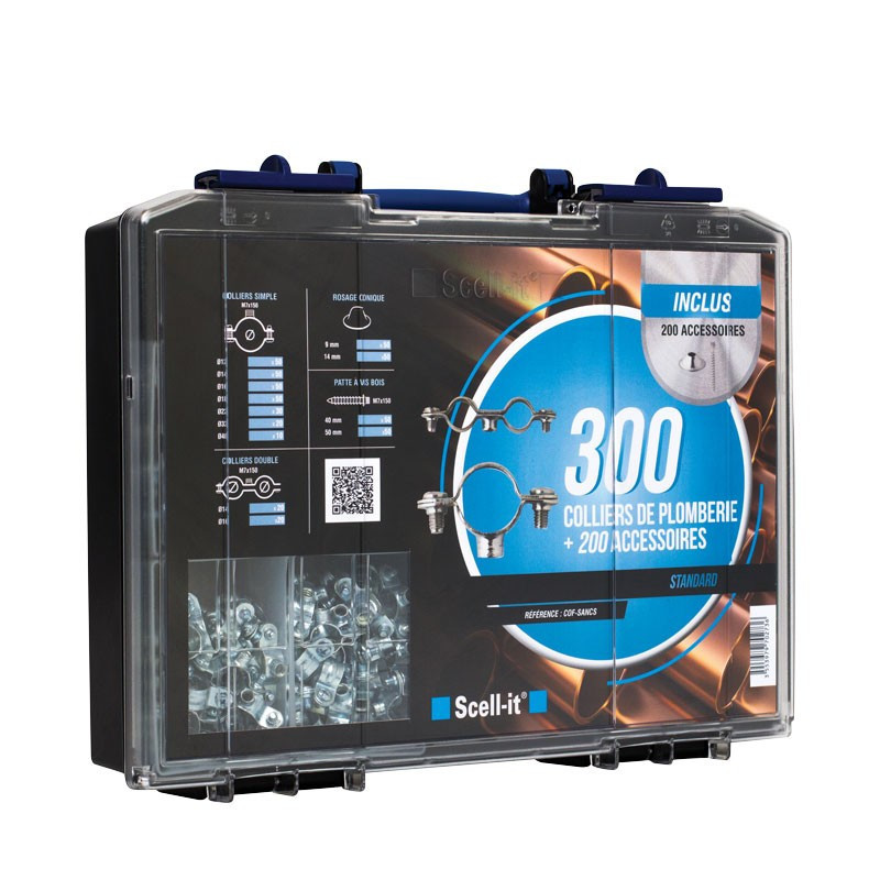 Coffret 300 Colliers Plomberie 1Pcs - SCELL-IT | Réf: COF-SANCS