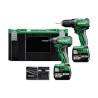 Kit 18V 5Ah Brushless Perc.Viss.55Nm Ds18Dd + Viss.Choc 140Nm Wh18Dd + 2
