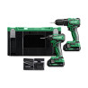 Kit 18V 2Ah Brushless Perc.Percu.55Nm Dv18Dd + Viss.Choc 140Nm Wh18Dd - 2 Batt.