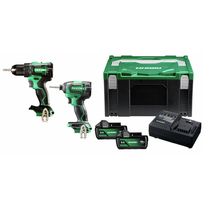 Kit 18V 5Ah Brushless Perc.Percu.70Nm Dv18De + Viss.Choc 175Nm Wh18De - 2 Batt.