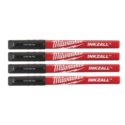 Set 4 Stylos Pointe Ultra Fine Noirs -Milwaukee Outils À Main