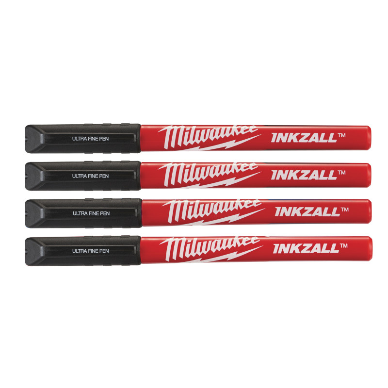 Set 4 Stylos Pointe Ultra Fine Noirs -Milwaukee Outils À Main