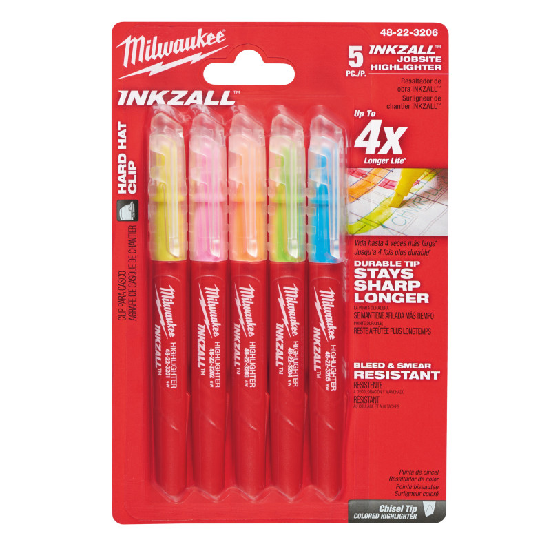 Surligneurs Inkzall Multi Couleurs (X5)-Milwaukee Outils À Main