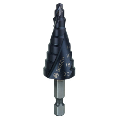 Mèche 9 ét. HSS-AlTiN 1/4" hex 4-20